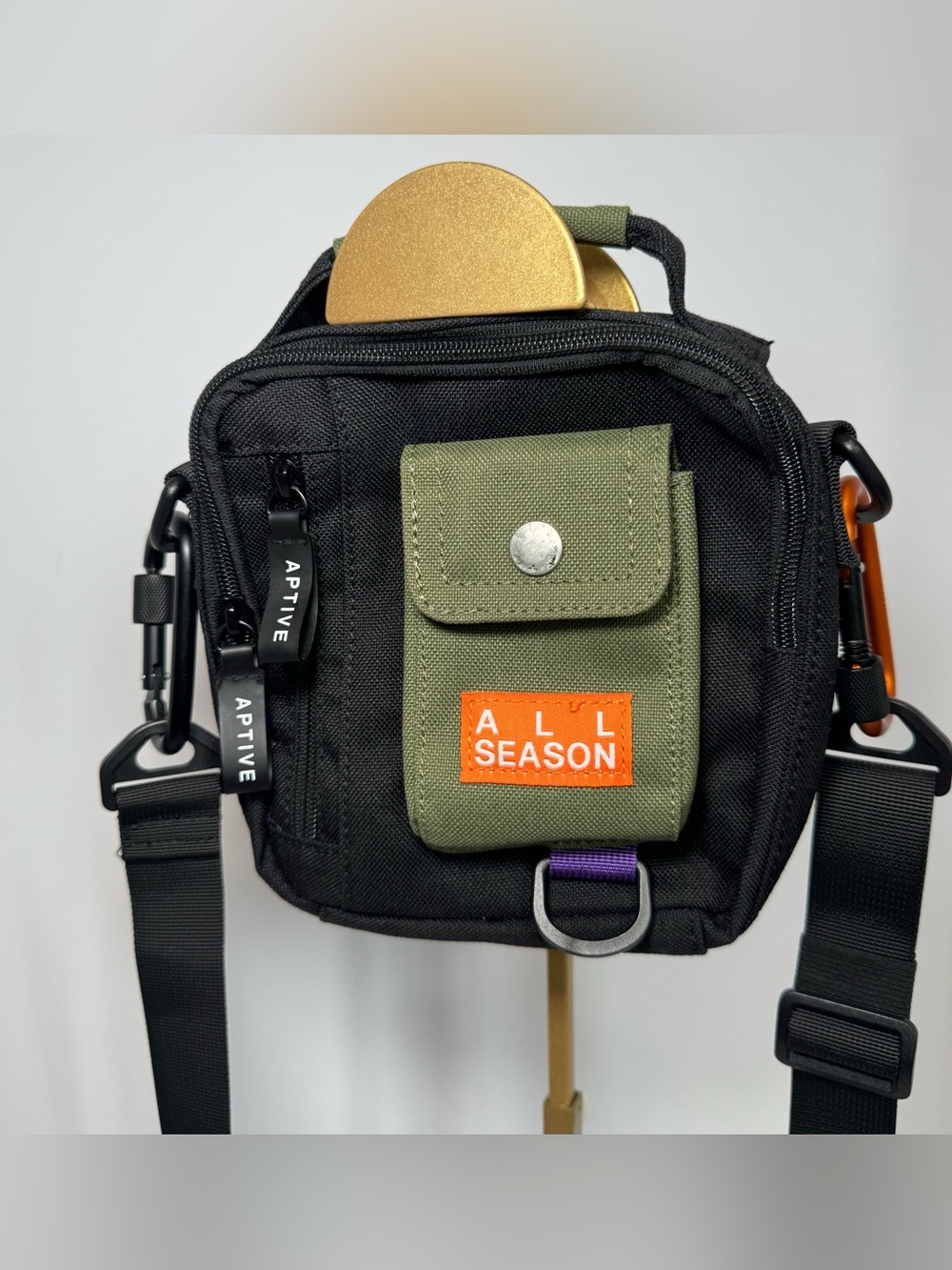 Aptive All Season Black & Olive Tactical Crossbody Shoulder Bag